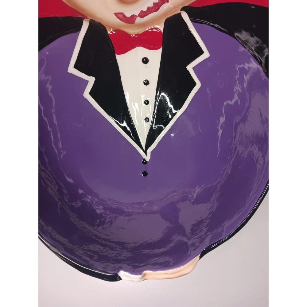 Vampire Halloween Candy Bowl Ceramic Candy Chip Bowl With Box Count Dracula